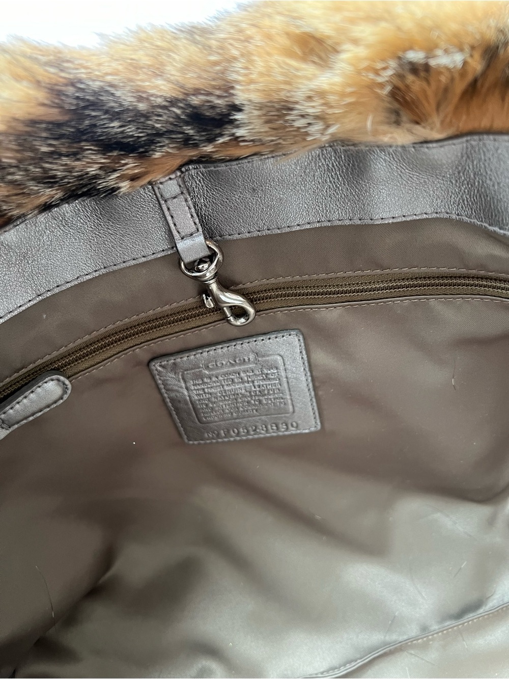 NWT Coach Limited Edition Suede Fox Fur Beaded Tote Bag Purse - Picture 8 of 10